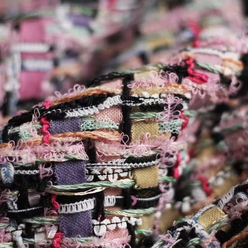 Sewing Tweed - Redraspberry Pink Colourful Heavy Tweed Fabric
