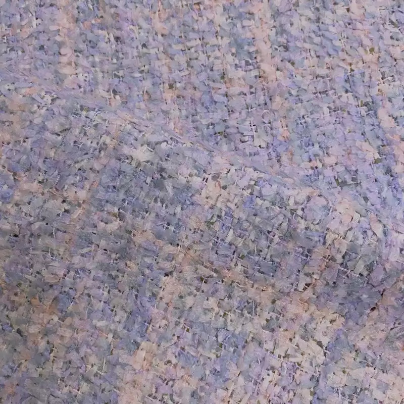 Sewing Tweed Fabric - Light Purple Lattice Ribbon Yarn-Dyed Braide