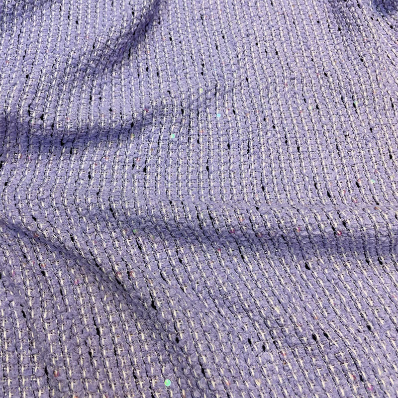 Purple Color and Sequin Yarn-D - đánh giá và giá Sewing Tweed Fabric