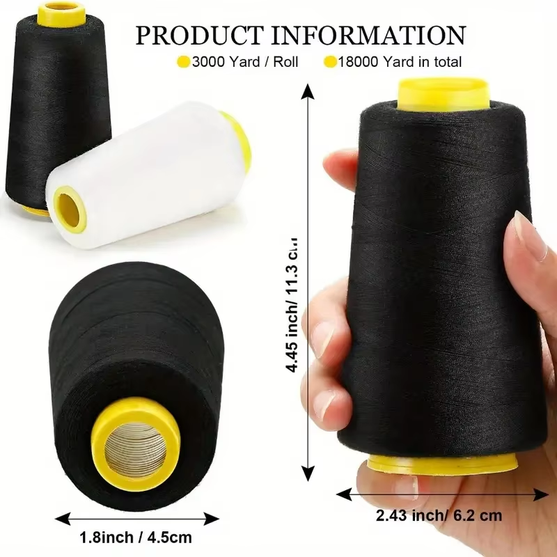 3 Black 3 White Overlock Threa - đánh giá và giá Serger Thread Cone