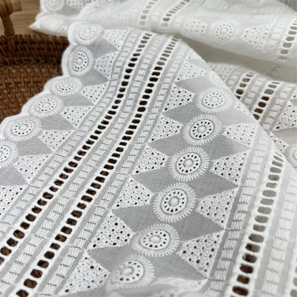White Cotton Eyelet Embroidery - đánh giá và giá Sewing Eyelet Fabric