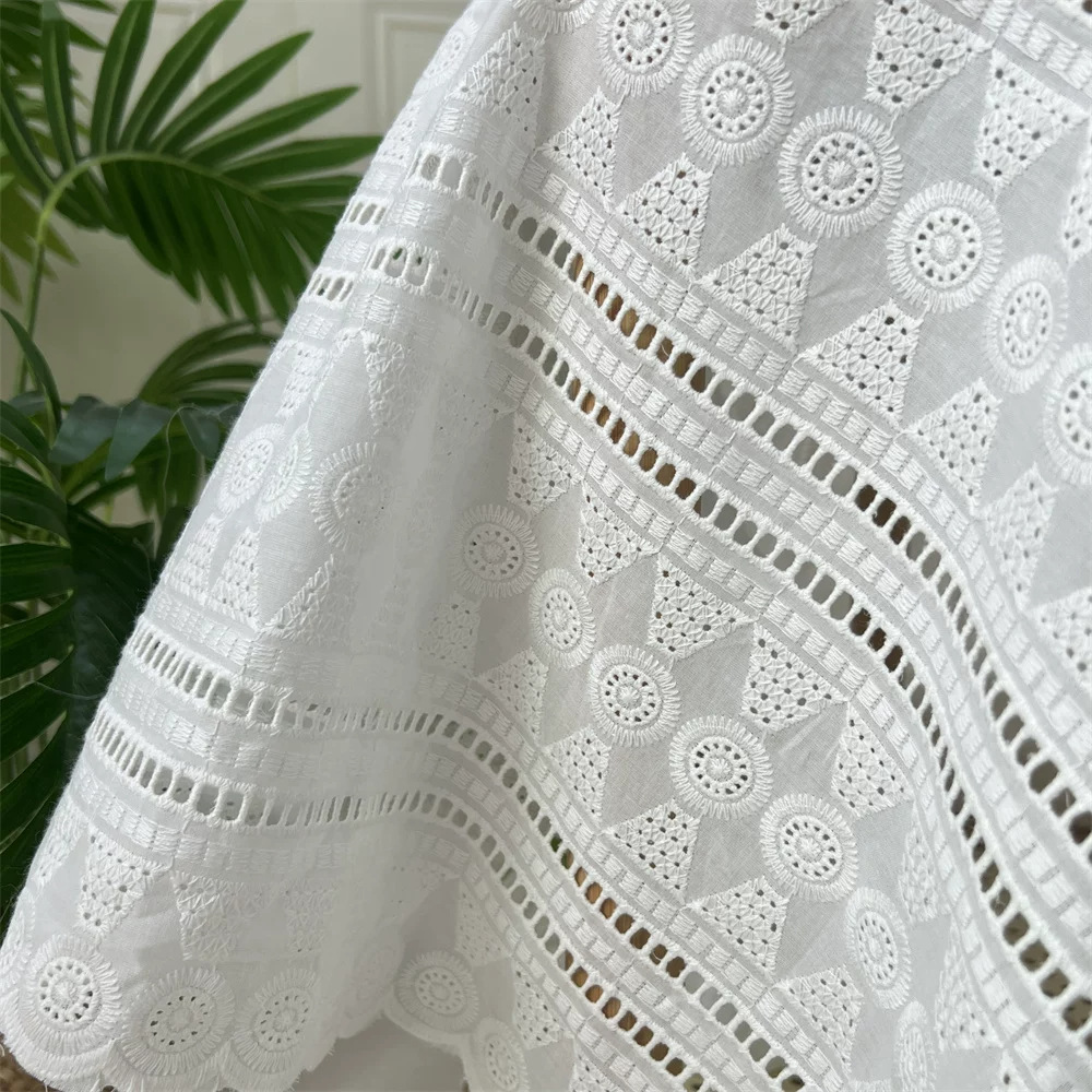 White Cotton Eyelet Embroidery - đánh giá và giá Sewing Eyelet Fabric