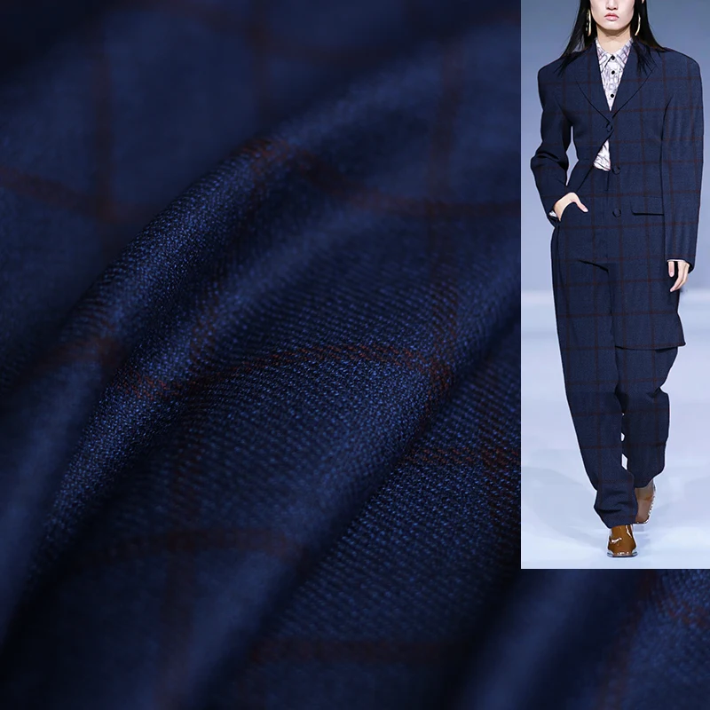 Redraspberry Blue Plaid Worste - đánh giá và giá Sewing Tweed