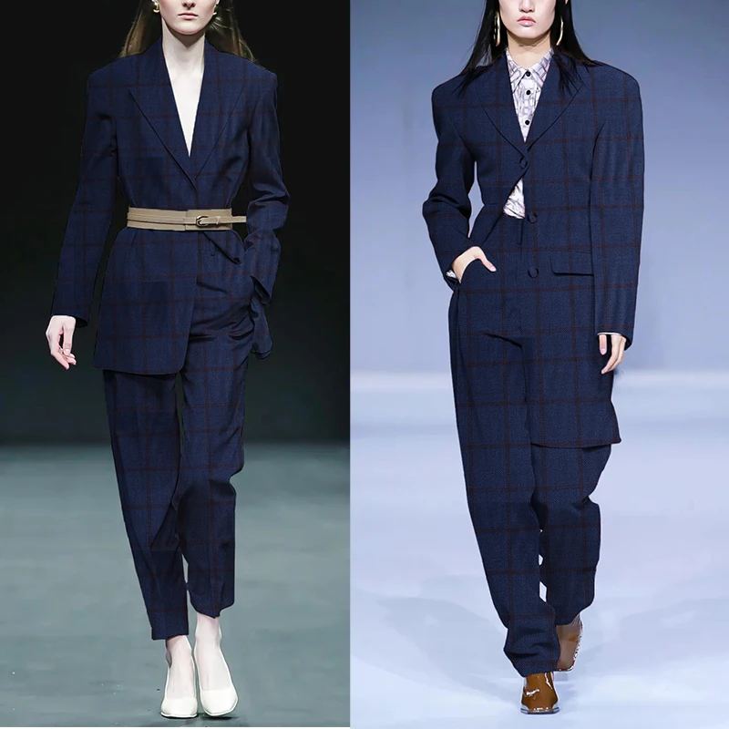 Redraspberry Blue Plaid Worste - đánh giá và giá Sewing Tweed