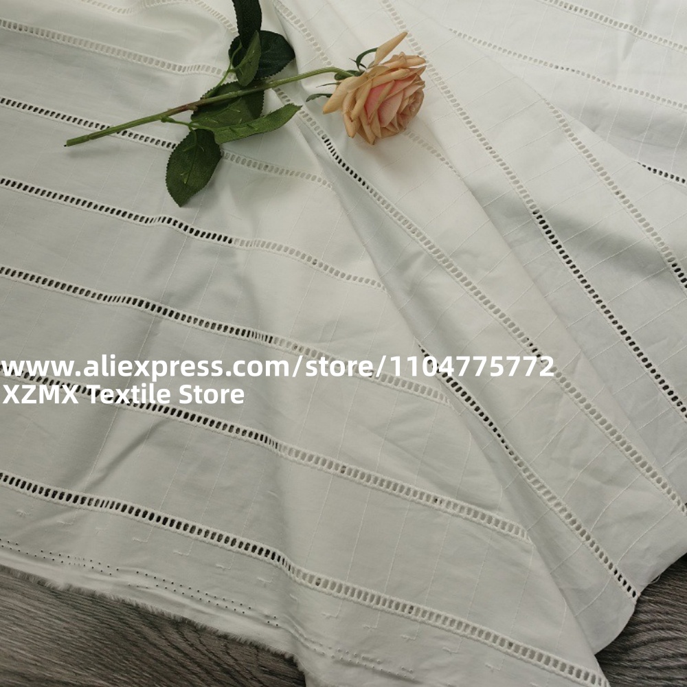 Stripe Hollow Eyelet Cotton Em - đánh giá và giá Sewing Eyelet Fabric