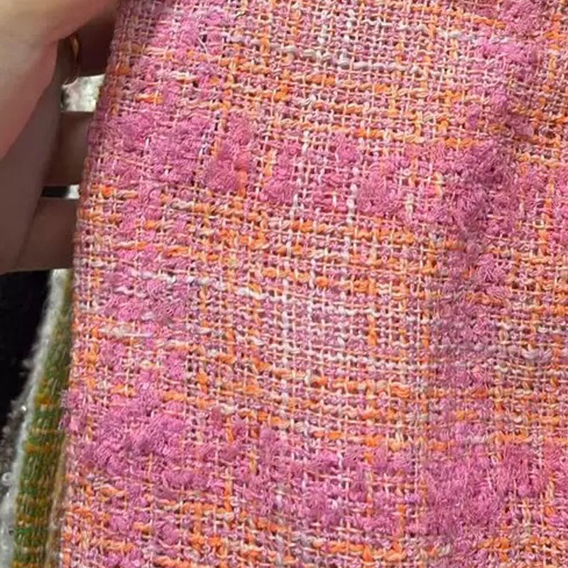 Pink and Orange Lattice With R - đánh giá và giá Sewing Tweed Fabric